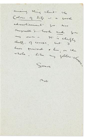 BEERBOHM, MAX. Group of 4 Autograph Letters Signed, Max or Max Beerbohm, to publisher John Lane,